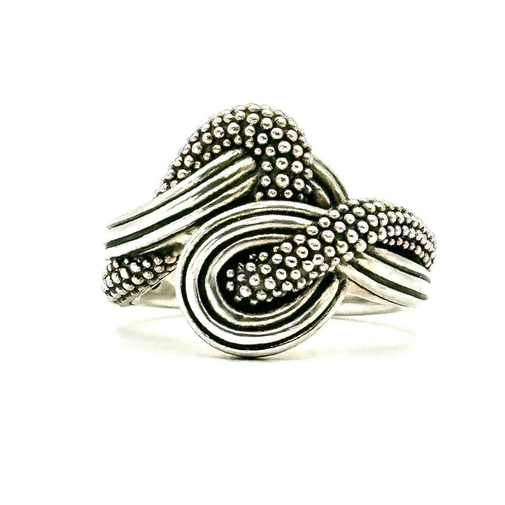 Lagos Caviar Sterling Silver Woven Knot Ring Size 7